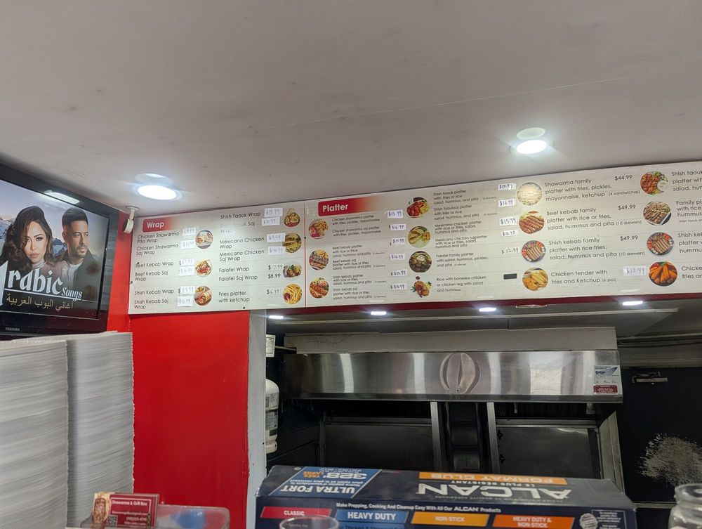 Inside the counter at Shawarma and Grill Box